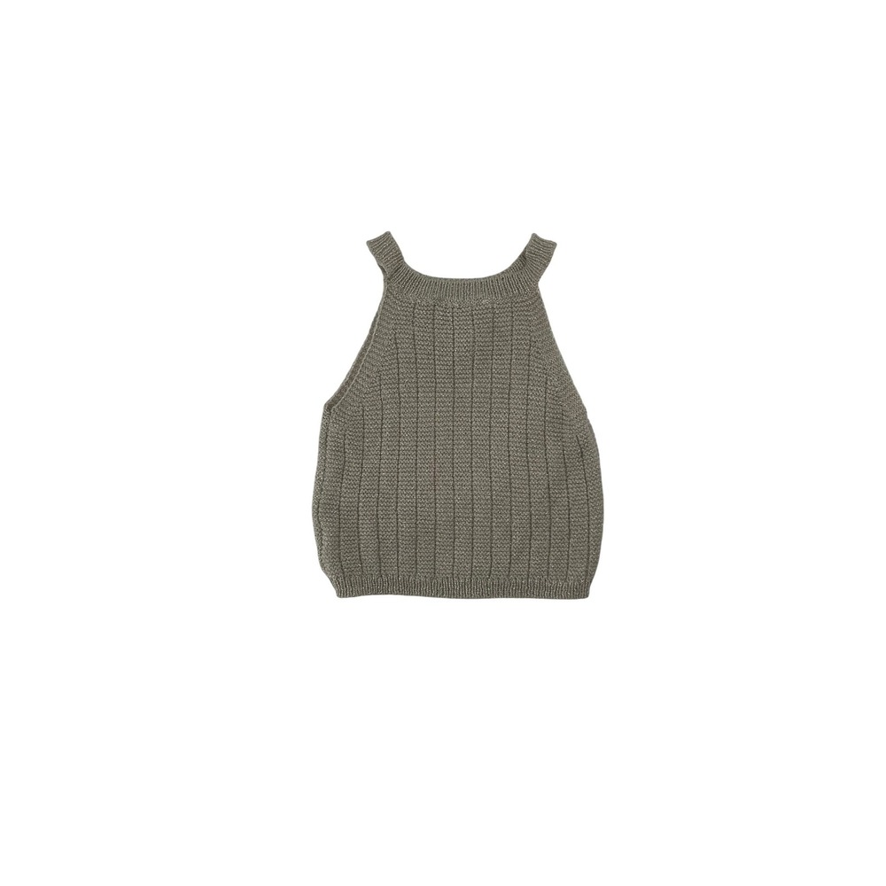 Hunter & Brown Knit Halter Tank Top XS Gold Excellent